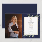 RN-verpleegkundige afstudeerfoto met Navy Blue bla Kaart (Voorkant / Achterkant)