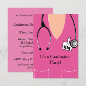 RN-verpleegkundige afstudeeruitnodiging scrubtop # Kaart (Voorkant / Achterkant)