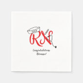 RN verpleegkundige afstuderen dinerfeest decor, ro Servet (Voorkant)