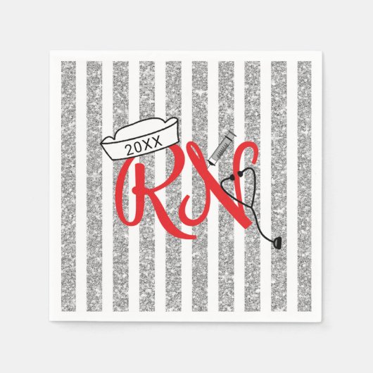 RN verpleegkundige afstuderen partij decor, rood z Servet (Voorkant)