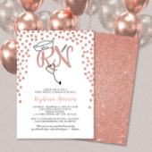 RN verpleegkundige afstuderen roos gouden confetti Kaart