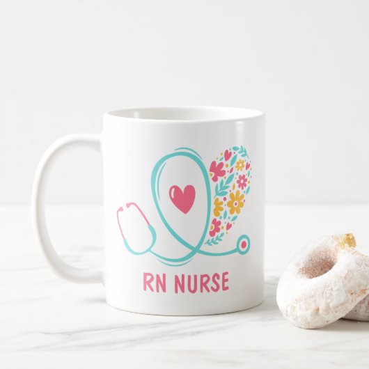 RN Verpleegkundige Gift Koffie Mok (Met donut)
