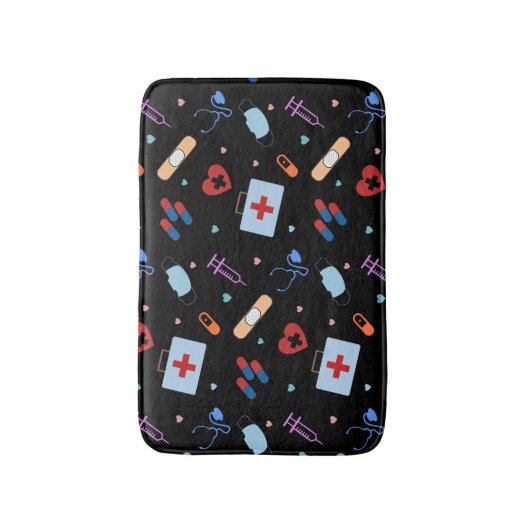 RN Verpleegkundige Student | Arts Medisch Patroon Badmat (Voorkant Verticaal)