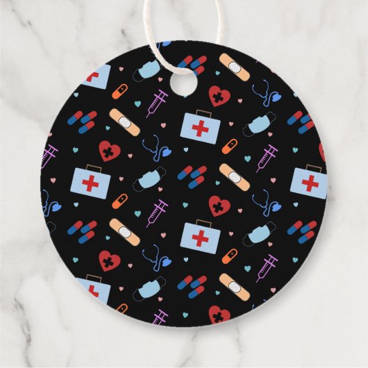 RN Verpleegkundige Student | Arts Medisch Patroon Bedankjes Labels (Achterkant)