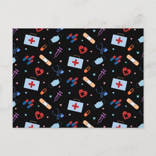 RN Verpleegkundige Student | Arts Medisch Patroon Briefkaart (Voorkant)