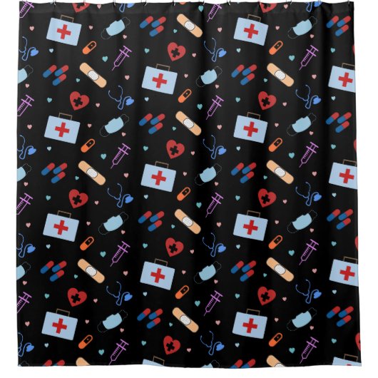 RN Verpleegkundige Student | Arts Medisch Patroon Douchegordijn (Voorkant)