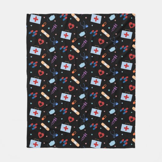 RN Verpleegkundige Student | Arts Medisch Patroon Fleece Deken (Voorkant)