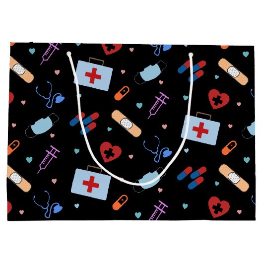RN Verpleegkundige Student | Arts Medisch Patroon Groot Cadeauzakje (Achterkant)