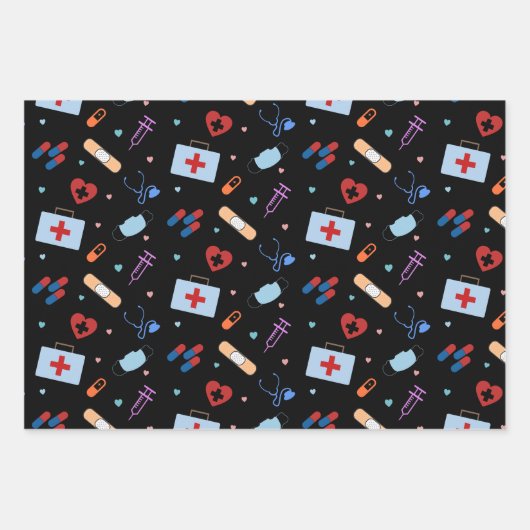RN Verpleegkundige Student | Arts Medisch Patroon Inpakpapier Vel (Voorkant 3)