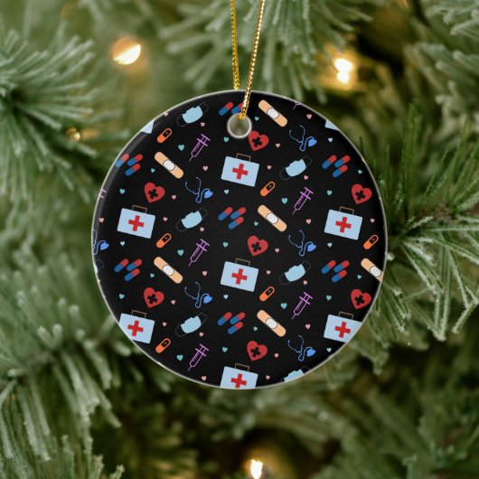 RN Verpleegkundige Student | Arts Medisch Patroon Keramisch Ornament (Boom)