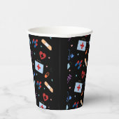 RN Verpleegkundige Student | Arts Medisch Patroon Papieren Bekers (Rechts)