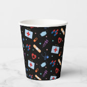 RN Verpleegkundige Student | Arts Medisch Patroon Papieren Bekers (Voorkant)