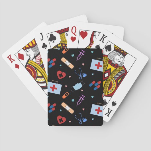 RN Verpleegkundige Student | Arts Medisch Patroon Pokerkaarten (Achterkant)