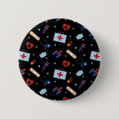 RN Verpleegkundige Student | Arts Medisch Patroon Ronde Button 5,7 Cm (Voorkant)