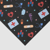 RN Verpleegkundige Student | Arts Medisch Patroon Tissuepapier (Detail)