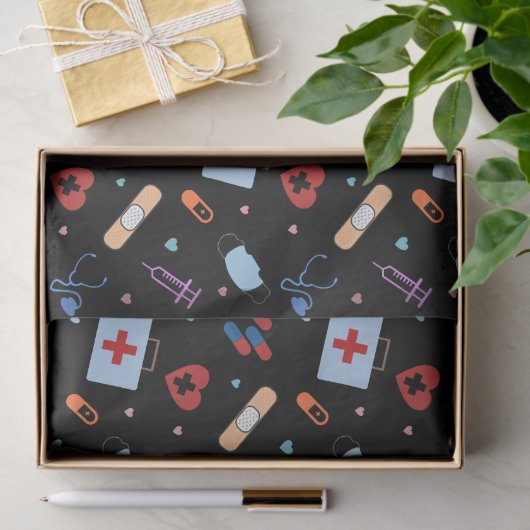 RN Verpleegkundige Student | Arts Medisch Patroon Tissuepapier (Geschenk)