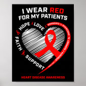 RN Verpleegkundigen Ik Draag Red Heart Disease Awa Poster (Voorkant)