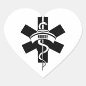 RN Verpleegkundigen Medisch symbool Hart Sticker (Voorkant)