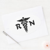 RN Verpleegkundigen Medisch symbool Ovale Sticker (Envelop)
