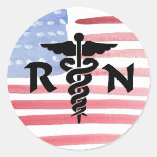 RN Verpleegkundigen Medisch symbool Ronde Sticker