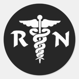 RN Verpleegkundigen Medisch symbool Ronde Sticker