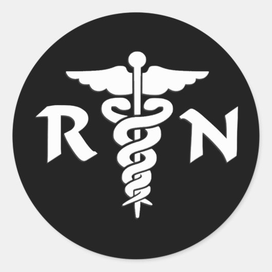 RN Verpleegkundigen Medisch symbool Ronde Sticker (Voorkant)
