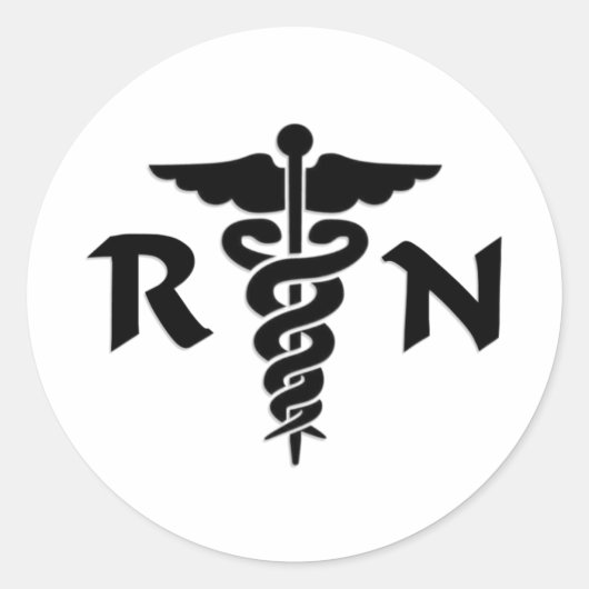 RN Verpleegkundigen Medisch symbool Ronde Sticker (Voorkant)