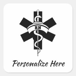 RN Verpleegkundigen Medisch symbool Vierkante Sticker