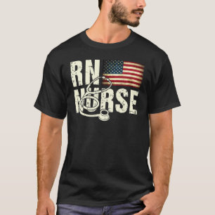 RN Verpleegster Amerikaanse Vlag 4 juli Veteranen T-shirt