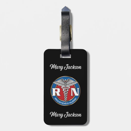 RN verpleegster Bagagelabel (Achterkant verticaal)