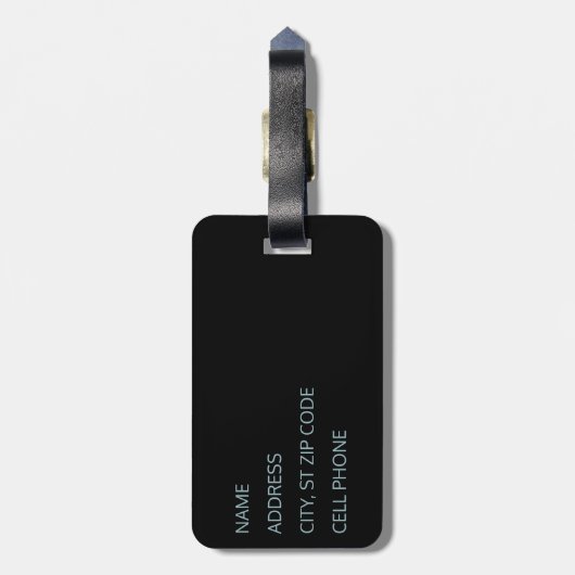 RN verpleegster - Blauwgroen en zwart Bagagelabel (Achterkant verticaal)