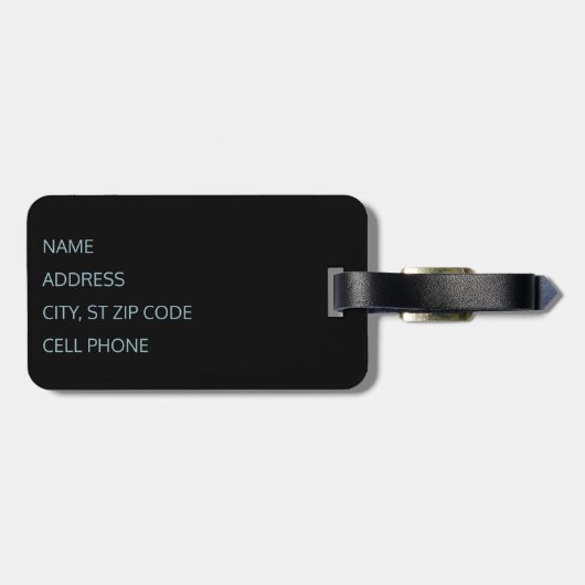 RN verpleegster - Blauwgroen en zwart Bagagelabel (Achterkant horizontaal)