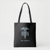 RN verpleegster - Blauwgroen en zwart Tote Bag (Voorkant)