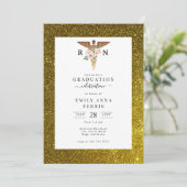 RN Verpleegster Bloemen Foto Afstuderen Uitnodigin Kaart (Staand voorkant)