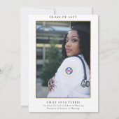 RN Verpleegster Bloemen Foto Afstuderen Uitnodigin Kaart (Achterkant)