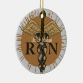 RN-verpleegster Caduceus Keramisch Ornament (Rechts)