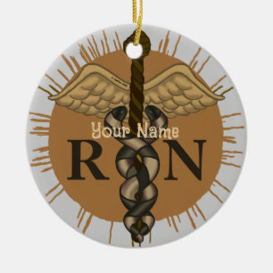 RN-verpleegster Caduceus Keramisch Ornament