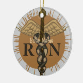 RN-verpleegster Caduceus Keramisch Ornament (Links)