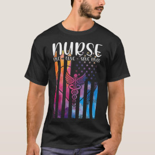 RN Verpleegster Live Liefde Red levens ER Verpleeg T-shirt