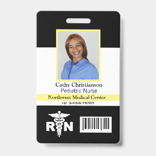 RN Verpleegster Naam Foto Badge Scanner Code