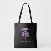 RN verpleegster - Paars en zwart Tote Bag (Voorkant)