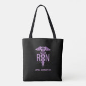 RN verpleegster - Paars en zwart Tote Bag (Achterkant)