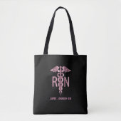 RN verpleegster - Roze en zwart Tote Bag (Voorkant)