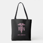 RN verpleegster - Roze en zwart Tote Bag (Achterkant)