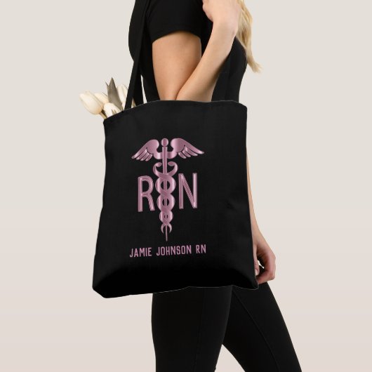 RN verpleegster - Roze en zwart Tote Bag (Dichtbij)
