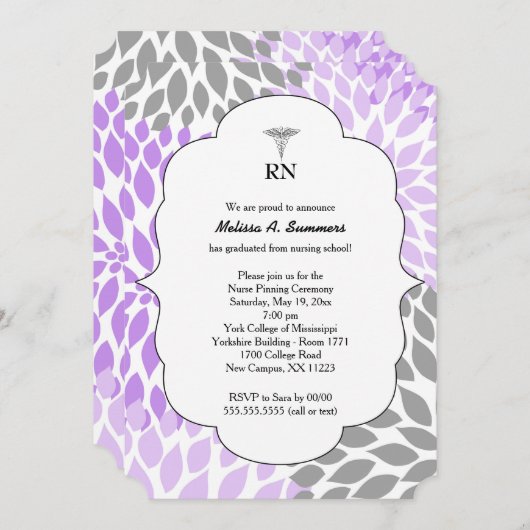 RN-verpleegster speldceremonie uitnodigingen laven (Voorkant / Achterkant)