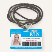 RN verpleegster | Ziekenhuisarts Foto-ID Badge (Voorkant met draagriem)