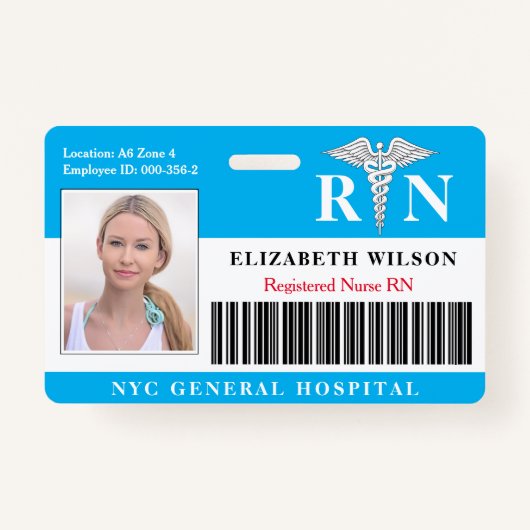 RN verpleegster | Ziekenhuisarts Foto-ID Badge (Voorkant)