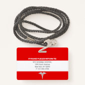 RN verpleegster | Ziekenhuisarts Foto-ID Badge (Achterkant met draagriem)