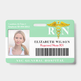 RN verpleegster | Ziekenhuisarts Foto-ID Badge
